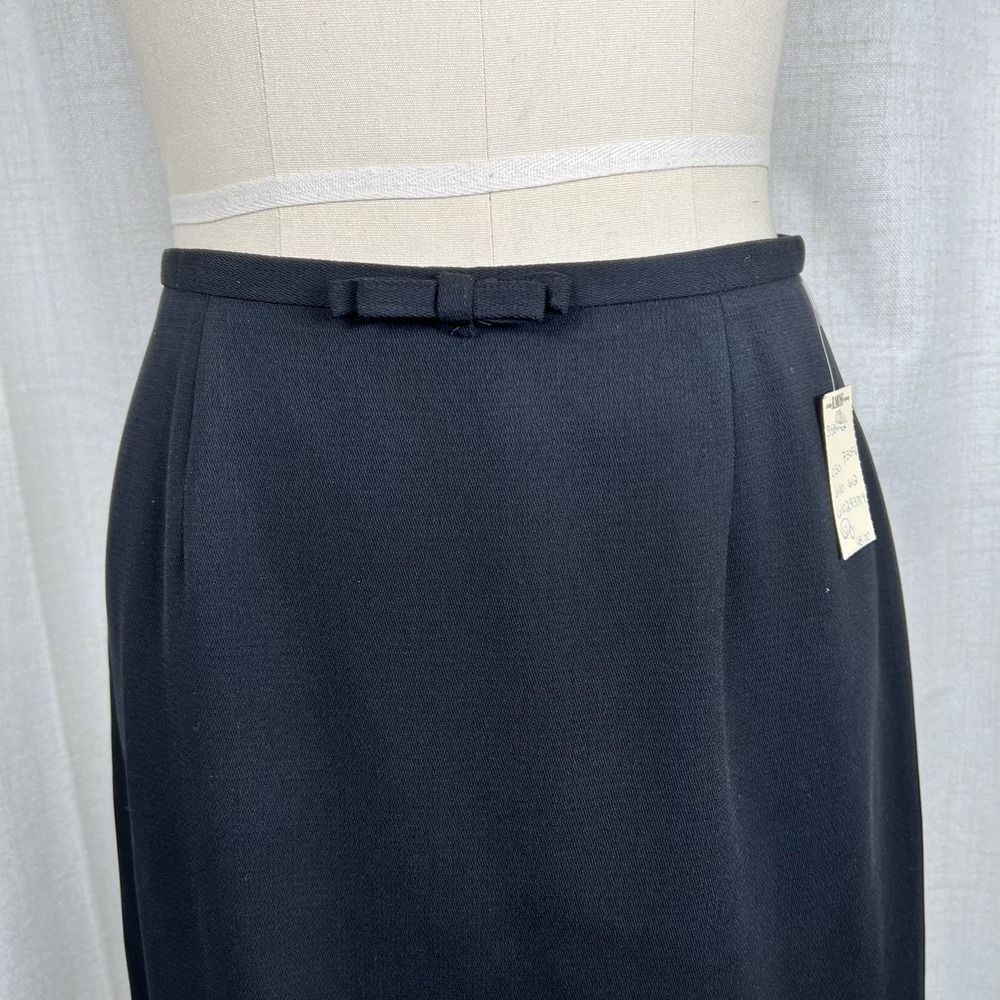 NEW! Vintage Tailor‎ B Moss Black Pencil Skirt Size 10 Preppy Dark Academia USA - Picture 2 of 11